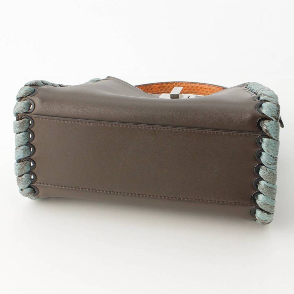 Fendi Handbag Peekaboo Brown Python Mini Shoulder - image 4